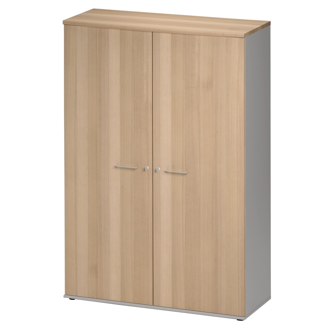 Archiefkast Jazz Medium van 183 cm hoog in beuken met licht grijs