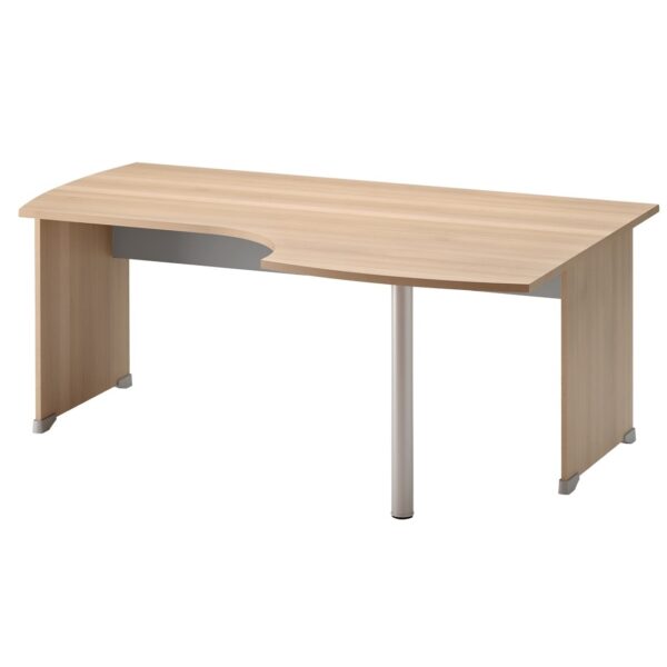 Bureau Jazz rechts 180 cm breed in beuken met licht grijs