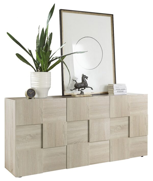 Dressoir Dama met 3 deuren 181 cm breed in sonoma eiken