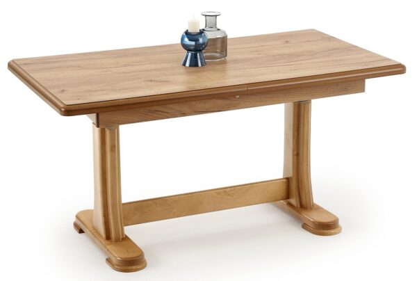 Uitklapbare salontafel Tymon 125 tot 164 cm breed in ambachtelijk eiken