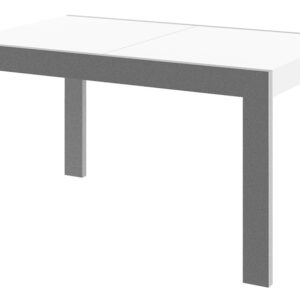 Uitschuifbare eettafel Imperia 140 tot 240 cm breed in hoogglans wit met grafiet grijs