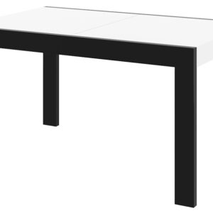 Uitschuifbare eettafel Imperia 140 tot 240 cm breed in hoogglans wit met zwart