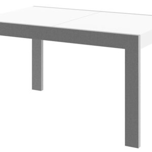 Uitschuifbare eettafel Imperia 160 tot 260 cm breed in hoogglans wit met grafiet grijs