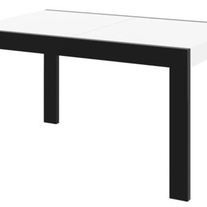 Uitschuifbare eettafel Imperia 160 tot 260 cm breed in hoogglans wit met zwart