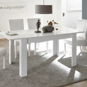 Uitschuifbare Eettafel Miro 137 tot 185 cm breed in hoogglans wit