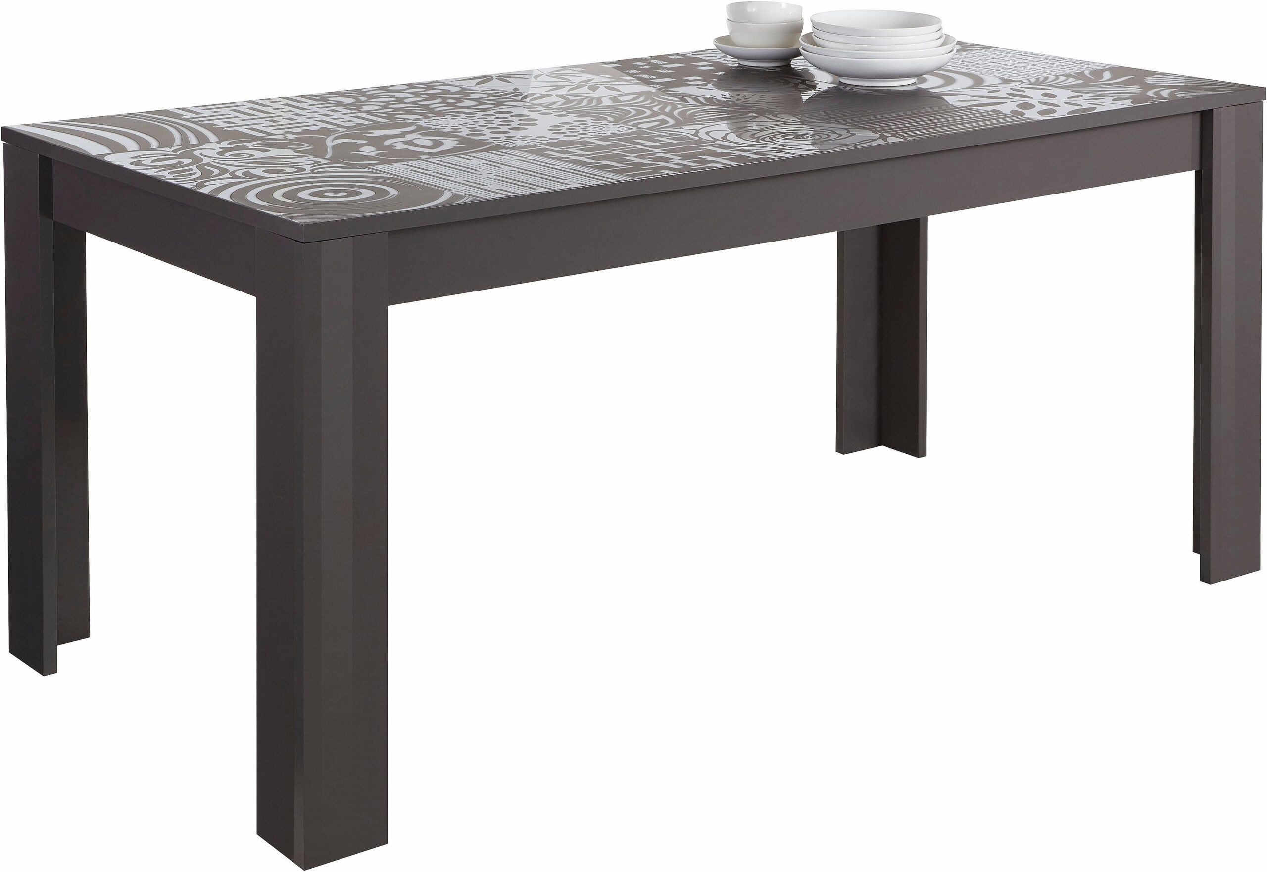 Uitschuifbare Eettafel Miro 180 tot 228 cm breed in hoogglans antraciet
