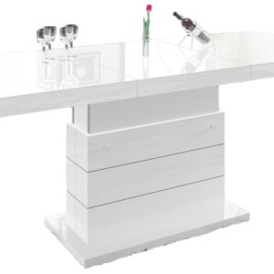 Uitschuifbare salontafel Matera Lux 120 tot 170 cm breed - hoogglans wit