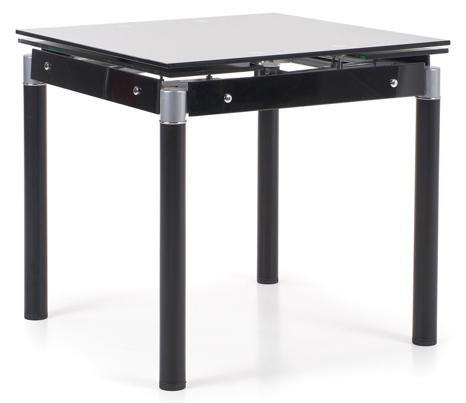 Vierkante eettafel Kent uitschuifbaar 80 tot 130 cm breed in zwart