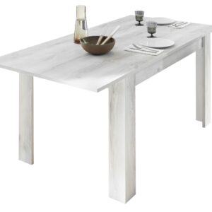 Uitschuifbare Eettafel Urbino 180 tot 228 cm breed in grenen wit