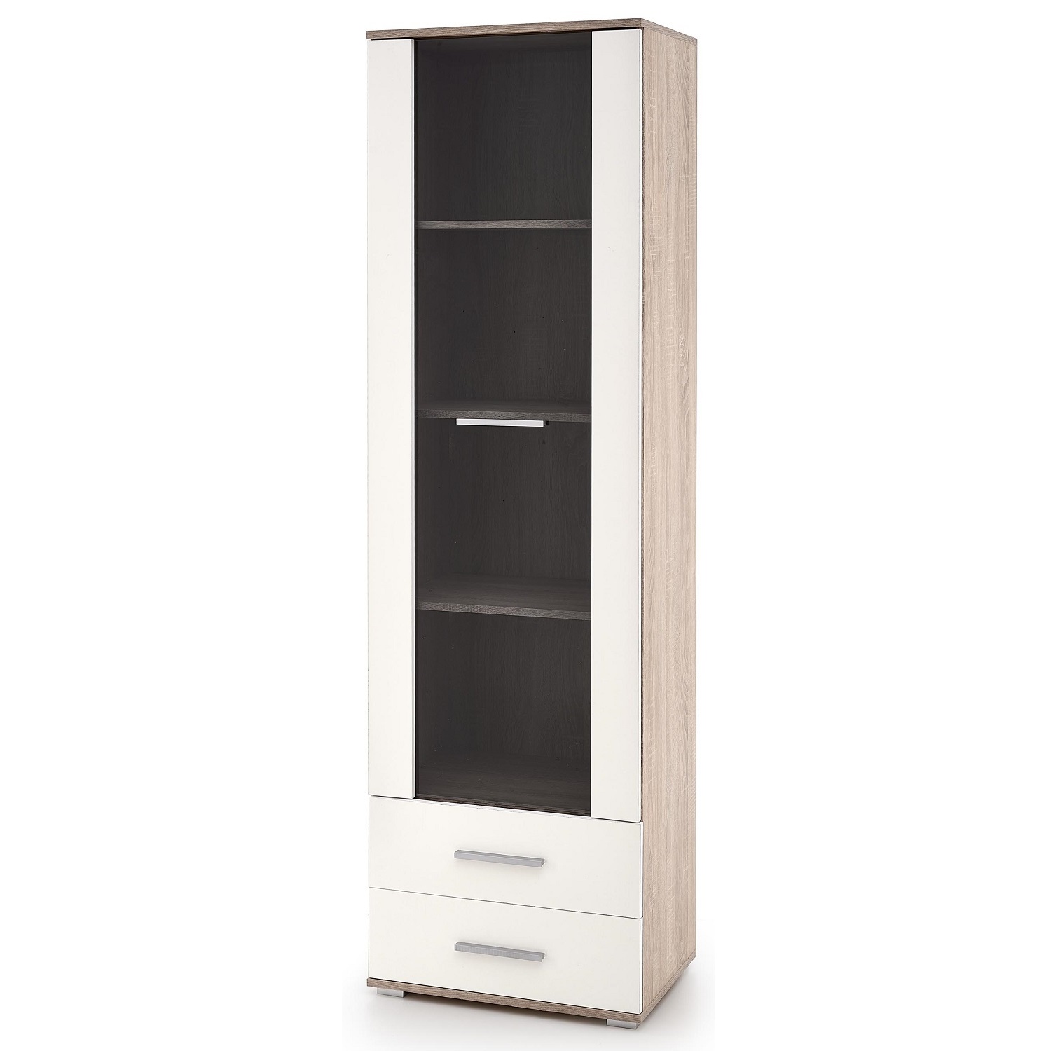 Buffetkast Lima 60 cm breed in sonoma eiken met hoogglans wit