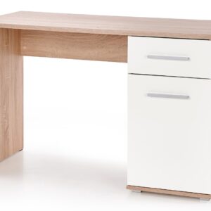 Computerbureau Lima 120 cm breed in sonoma eiken met hoogglans wit