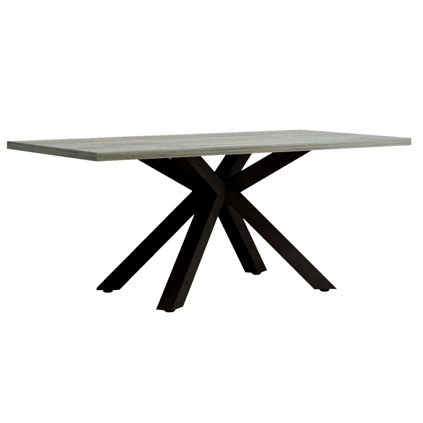 Eettafel Baxter spin poot centraal 180x90 cm grijs eiken met antraciet