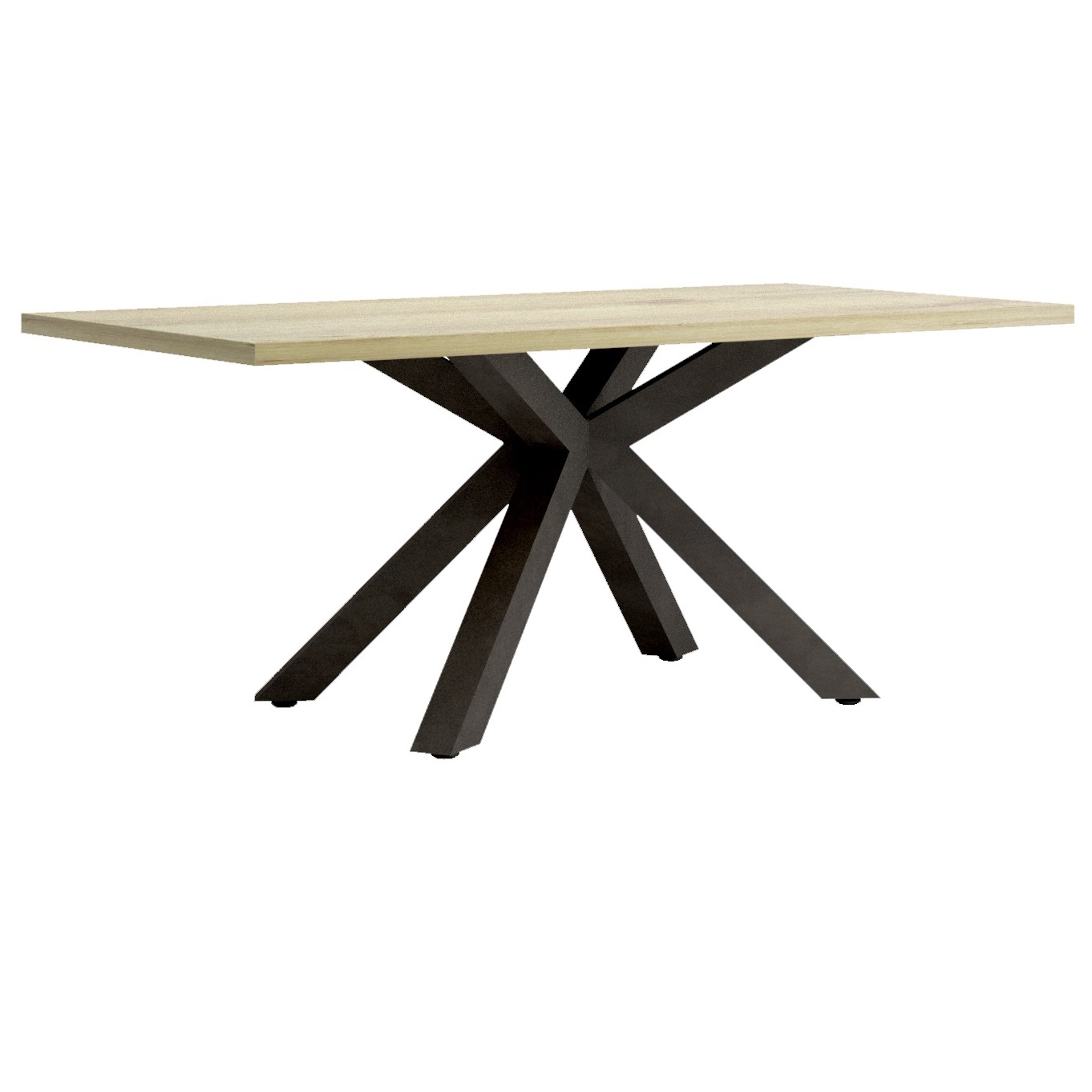 Eettafel Baxter spin poot centraal 220x90 cm eiken met antraciet