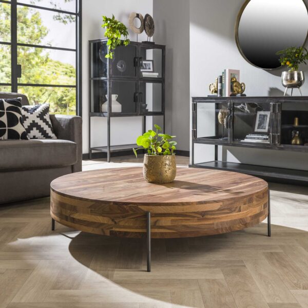 Ronde Salontafel Daytona 120 cm rond massief hout