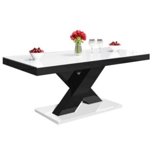 Salontafel Xenon mini 120 cm breed - hoogglans wit met zwart