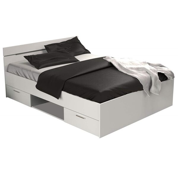 Tweepersoonsbed Lotte 140x200 cm wit