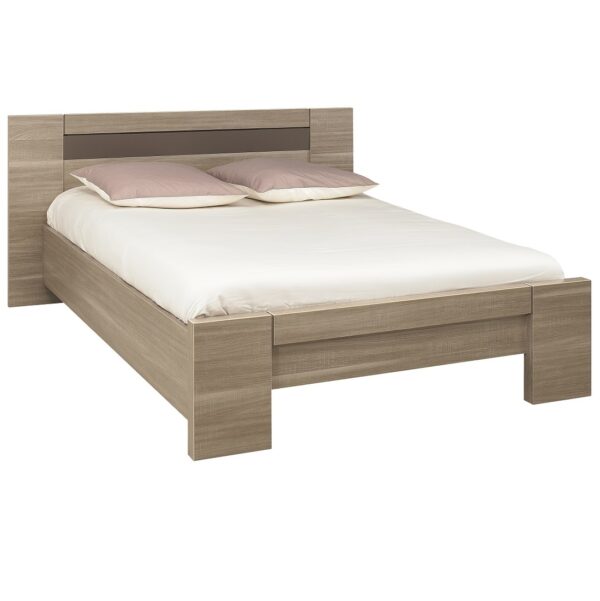 Tweepersoonsbed Moka 140x190cm in houtskool eiken