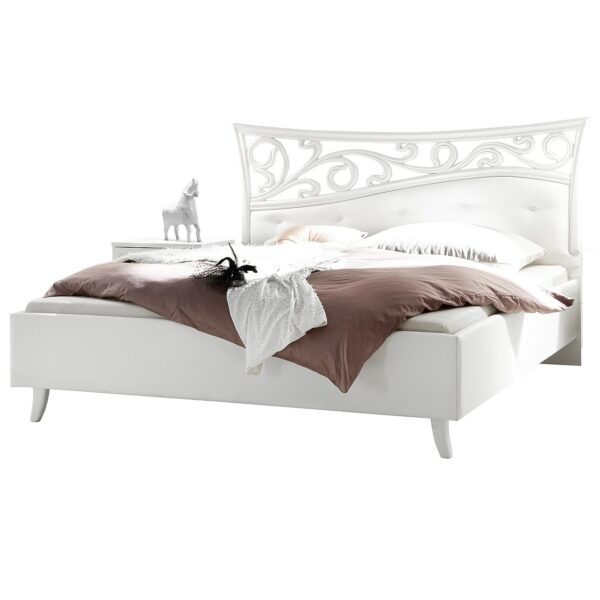 Tweepersoonsbed Soler 160x200cm in mat wit