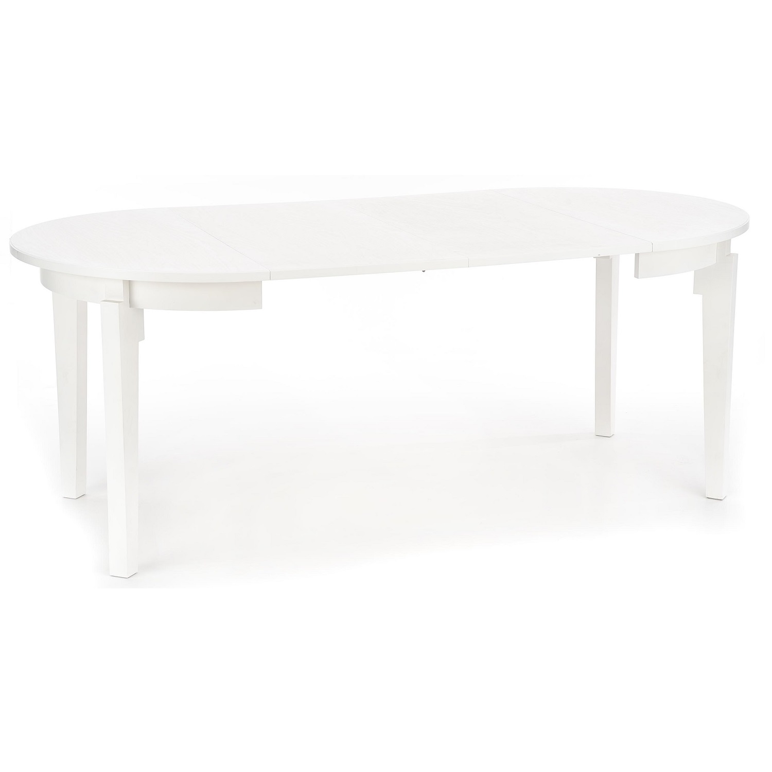 Uitschuifbare ronde eettafel Sorbus 100 tot 200 cm breed in wit