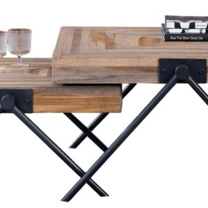 Salontafel set Teca balance 70 en 80 cm breed