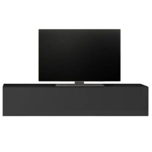 Zwevend Tv-meubel Tesla 138 cm breed hoogglans grijs