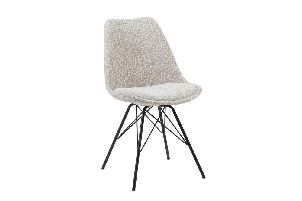 Stoel SCANDINAVIA MEISTERSTÜCK luipaardpatroon beige grijs - 70006