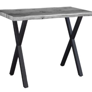 Bartafel WILD, 120 cm tafelblad, 40 mm X-poten, wilde eikenlook, grijs - 47635