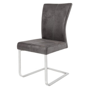Zwevende stoel SAMSON met zilverkleurige handgreep, microvezel grijs - 35768