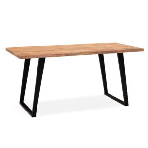 Bureau acaciahout zwart 160x80 cm WL7.278