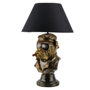 Tafellamp BULLDOG 55 cm brons met zwarte kap - 48005