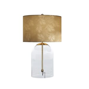 Tafellamp CLASSICO 55 cm lampenkap wit goudkleurig glas transparant goud - 46013