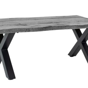 Salontafel WILD, 90 cm tafelblad, 30 mm X-vormige poten, wilde eikenlook, grijs - 47636