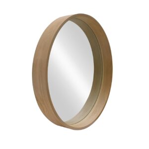 Wandspiegel PORTRET 70 cm rond eikenhoutfineer - 48257
