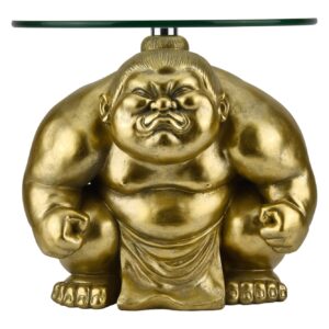 Bijzettafel SUMO 30 cm rond glas goud - 48013
