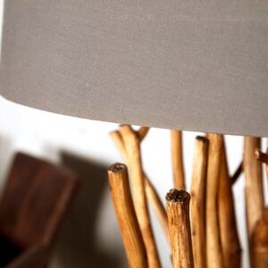 Lampenkap 48x35x55cm linnen grijsbruin voor staande lamp - 19472-2