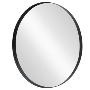 Wandspiegel PORTRET 40 cm rond aluminium zwart - 48242