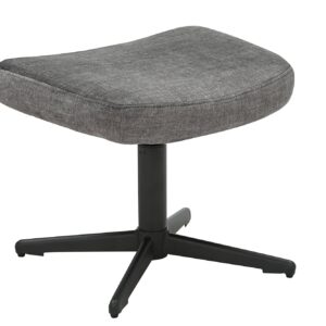 Kruk VOGUE 45 cm draaibaar fluweelgrijs met zwart metalen frame - 46704