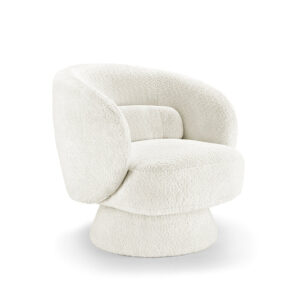 Fauteuil BOSSA NOVA 360° draaibaar bouclé wit - 43526