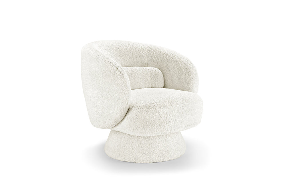 Fauteuil BOSSA NOVA 360° draaibaar bouclé wit - 43526