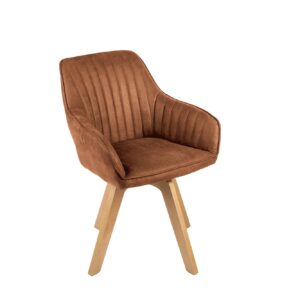 Draaistoel LIVORNO 180° fluweelbruin - 46657