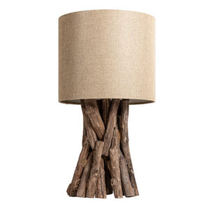 Tafellamp HARMONY NATURE 50 cm teakhouten linnen kap beige - 41385