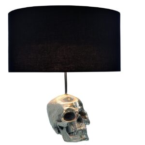 Tafellamp SKULL 44 cm linnen kap zwart - 38320