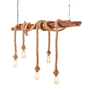 Hanglamp SEVEN SEAS 110 cm, gemaakt van gerecycled acaciahout, naturel - 44679