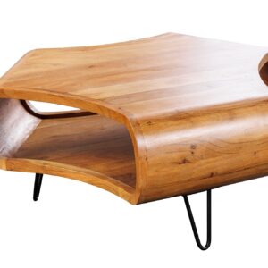 Salontafel ORGANIC LIVING 90 cm acaciahout bruine honingkleurige afwerking - 47095