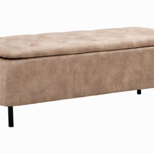 Bankkast EN VOGUE 120 cm met opbergruimte, fluweelbeige - 47656