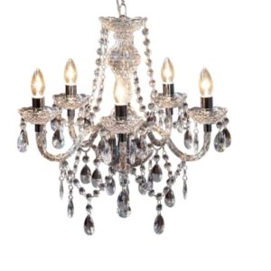 Kroonluchter DIAMONDS 5-armig transparant acryl - 1451