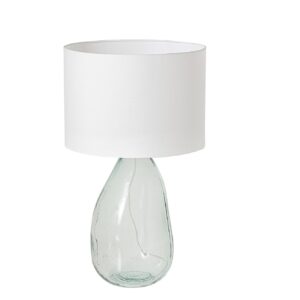 Tafellamp CLASSIC 60 cm met witte lampenkap van gerecycled glas - 44495