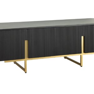 TV-bord GATSBY 160cm retrostijl mango zwart goud - 46433