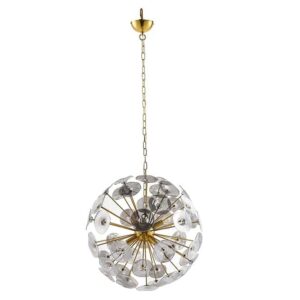 Hanglamp INFINITY HOME van glas en staal, goudkleurig. - 43773