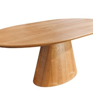 UNIEKE eettafel 160-200 cm uitschuifbaar eikenhout gelakt - 47657